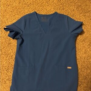 Figs Women's Short Sleeve Top in Deep Blue